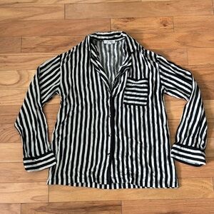 TopShop | Button Down | Black and White Stripe Shirt | size S